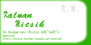 kalman micsik business card